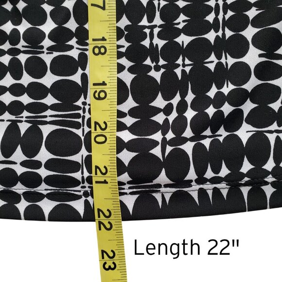 Calvin Klein Mod Print BW Drape Neck Sleeveless Blouse Great for Under Suit - Picture 8 of 10